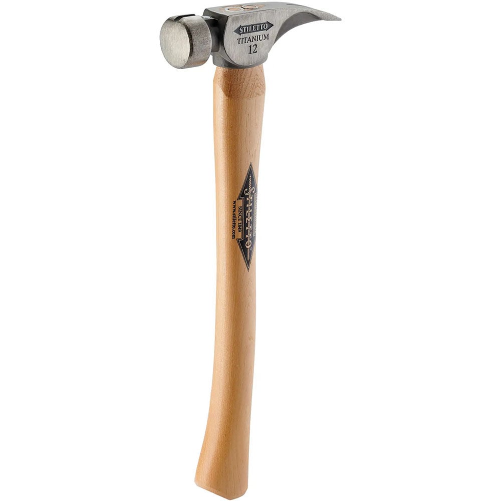 Stiletto 12 Oz Titanium Smooth Face Hammer With 18 In. Curved Hickory Handle