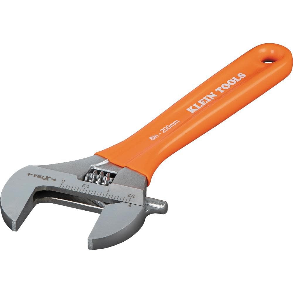 Klein Tools 8 Inch Extra-Wide Jaw Adjustable Wrench, large image number 3
