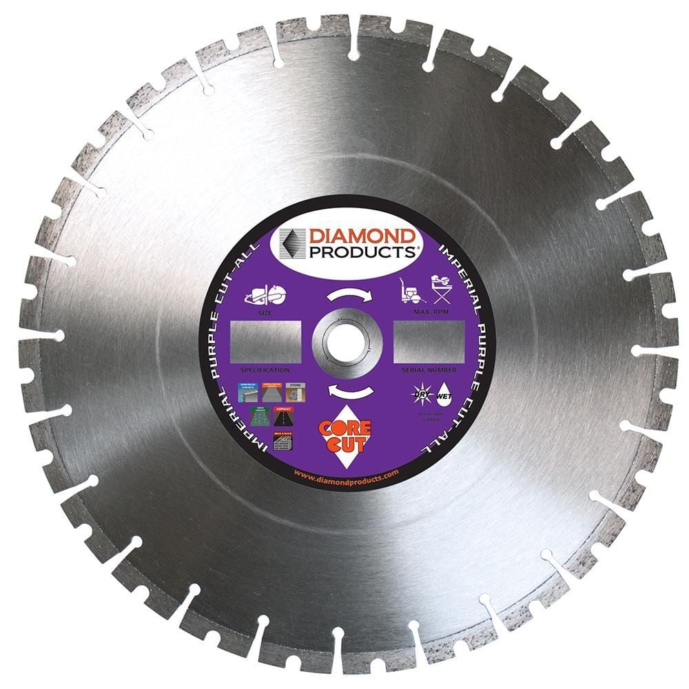 Diamond Products H8I Imperial Purple Cut-All 14 Inch Segmented Rim Diamond Blade for High Speed Cuts in Hard Material, large image number 1