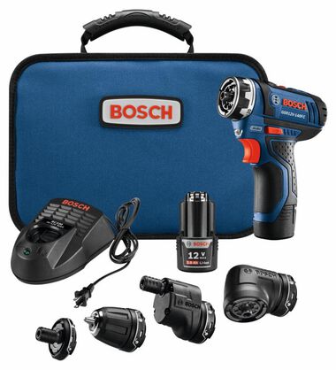 Bosch 12V Max Flexiclick 5-In-1 Drill/Driver System Kit, large image number 0