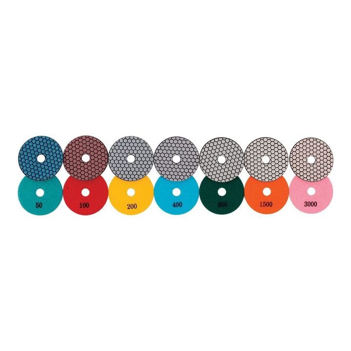 Diamond Vantage 4 Inch x 5/8 Inch 50 Grit Premium Hexagon Dry Polishing Pad, large image number 1