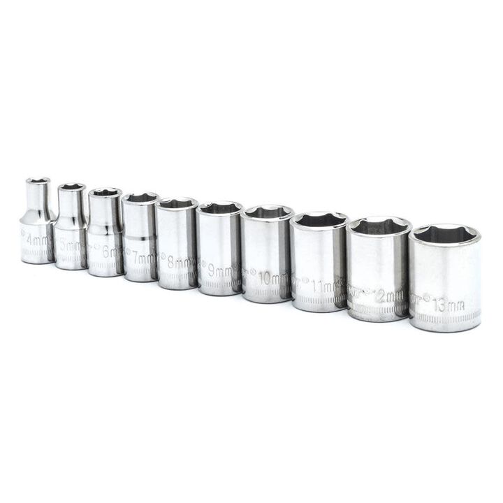 Crescent Socket Set 10 Pc. 1/4 In. Drive 6 Point Metric