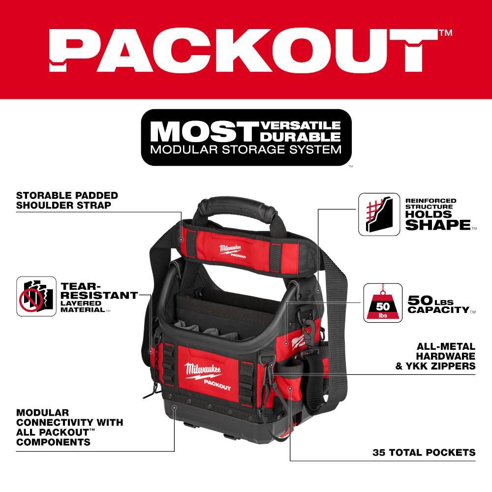 Milwaukee PACKOUT 10 in Structured Tote, large image number 2