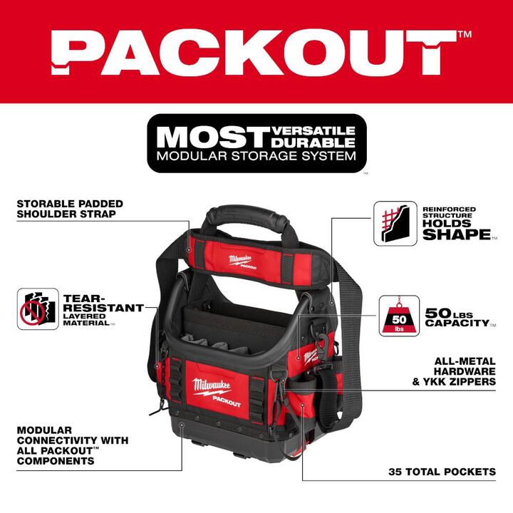 Milwaukee PACKOUT 10 in Structured Tote, large image number 1