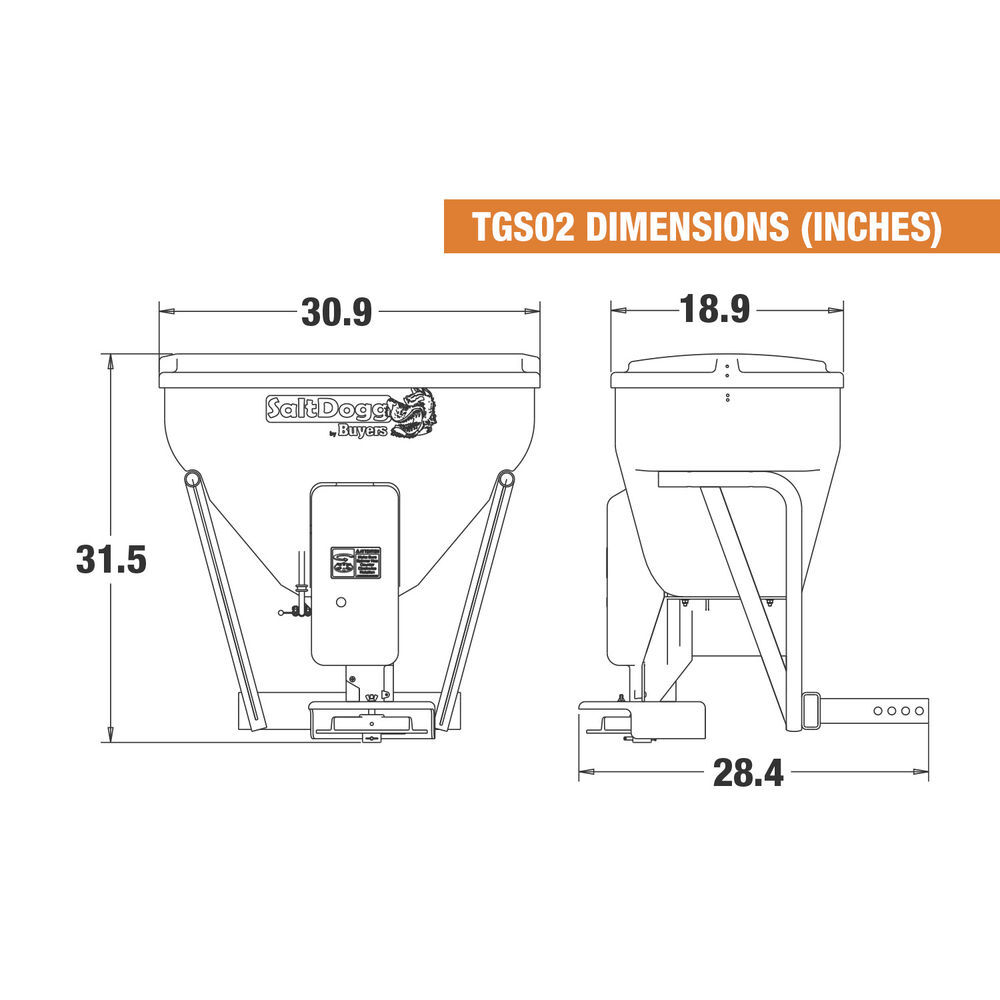 Buyers Products Company SaltDogg TGS02 4 Cubic Foot Tailgate Spreader, large image number 10