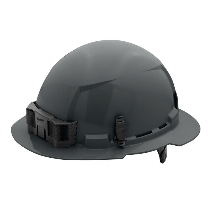 Milwaukee White Full Brim Hard Hat with 6pt Ratcheting Suspension Type 1 Class E GREY