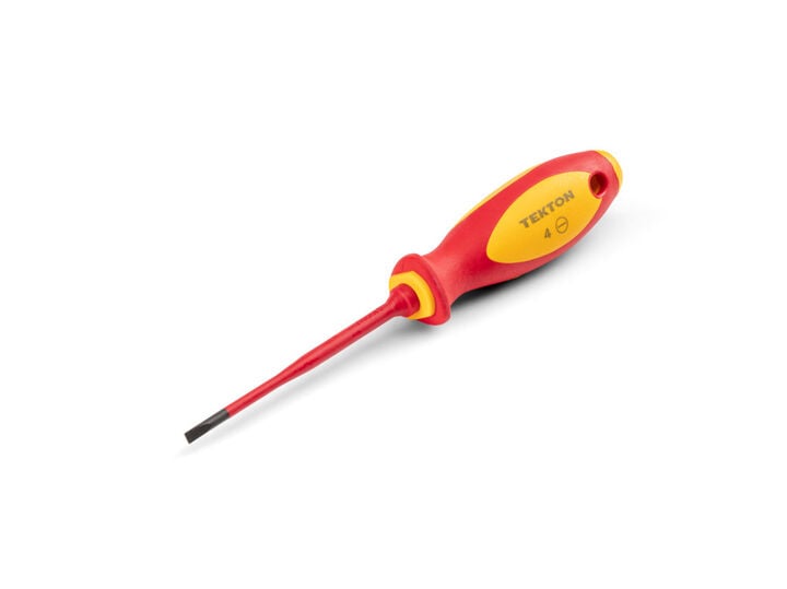Tekton 4 mm Slotted Insulated Screwdriver 4 Inch Shank