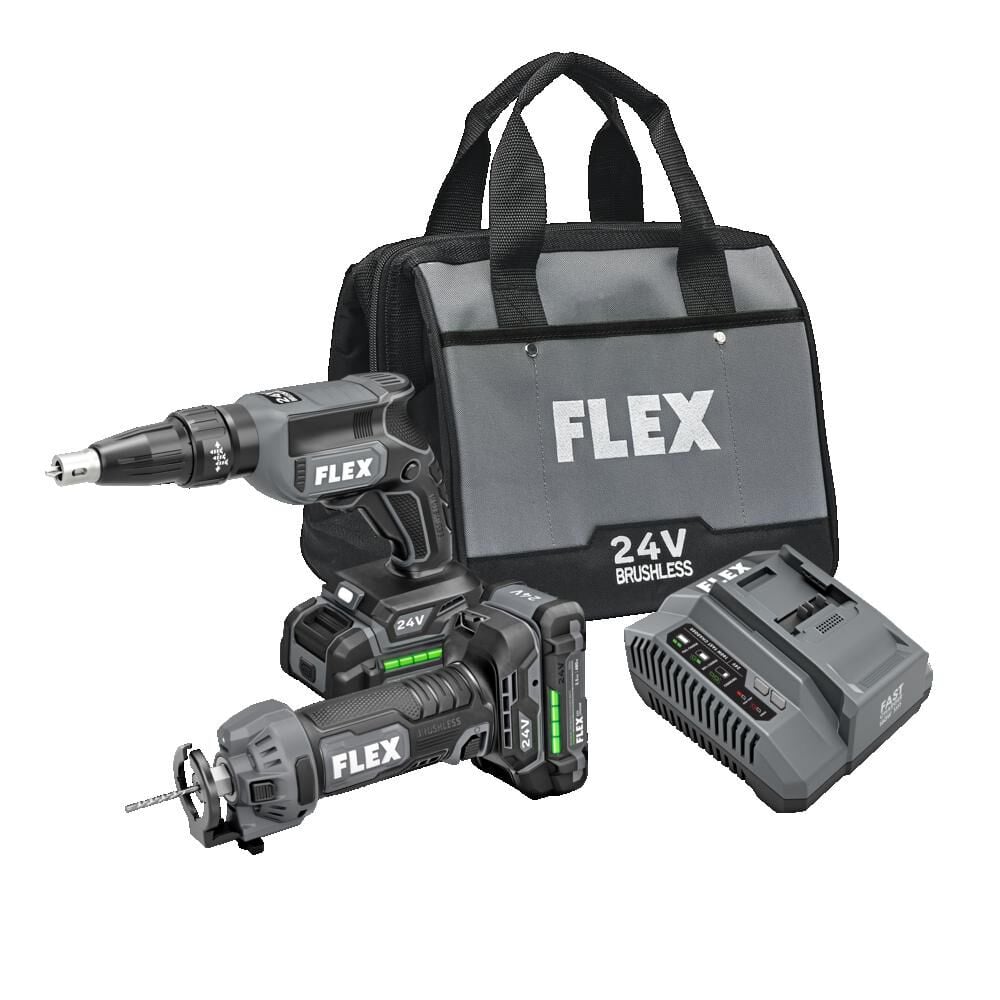 FLEX 24V 2 Tool Combo Kit Drywall Screw Gun & Cut Out Tool, large image number 4