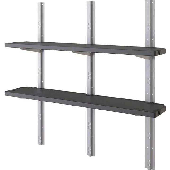 Suncast 49.65 Inch x 10 Inch x 1.25 Inch Shed Shelf Kit, Black, 2 Pack