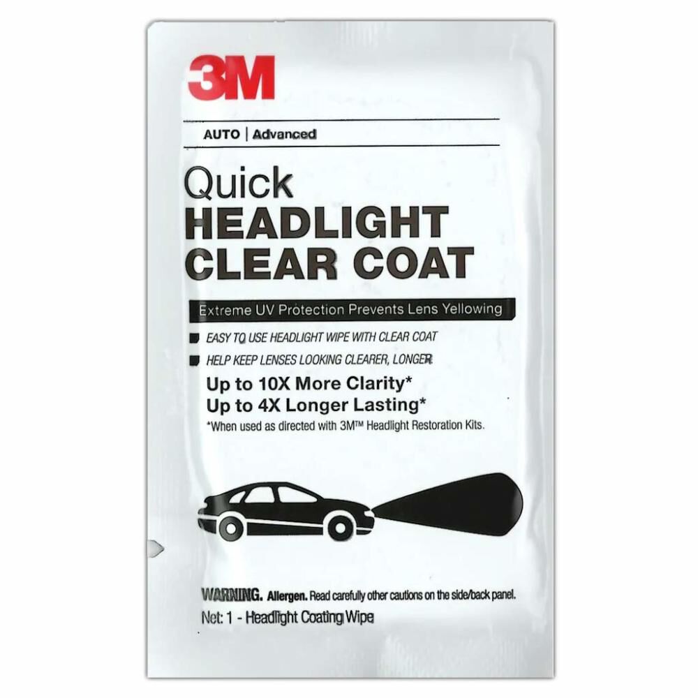 Headlight Clear Coat 3M 32516 Quick Wipes (40/Pack Headlight