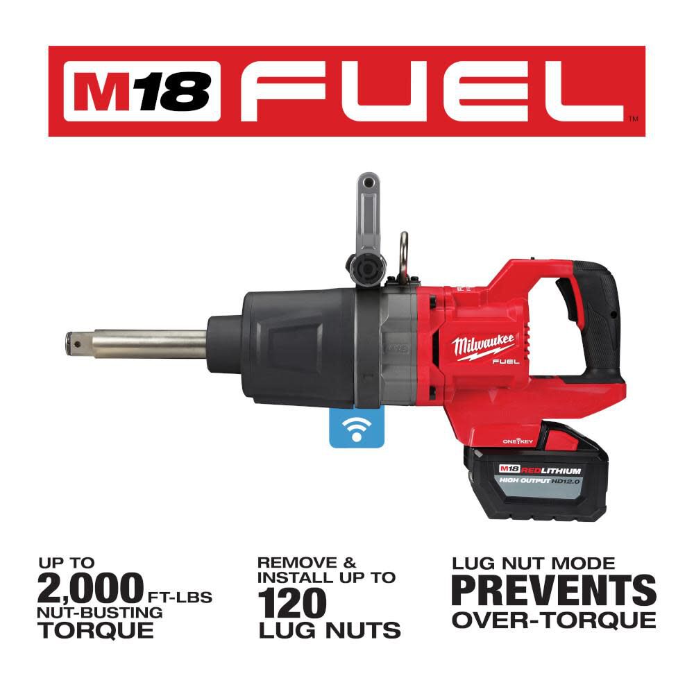 Milwaukee M18 FUEL 1inch D Handle Ext Anvil High Torque Impact Wrench with ONE KEY Kit 2869 22HD Acme Tools
