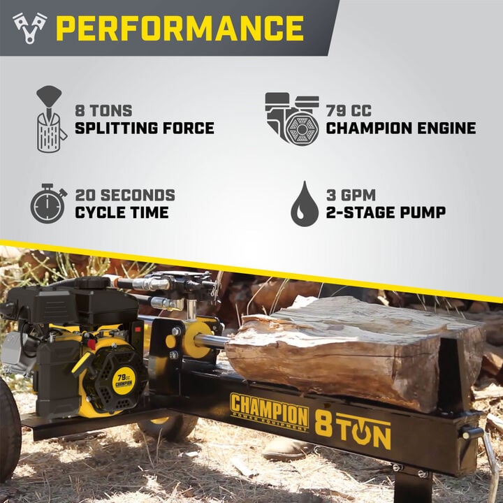 Champion Power Equipment 8-Ton Compact Horizontal Gas Log Splitter with Auto Return, large image number 3