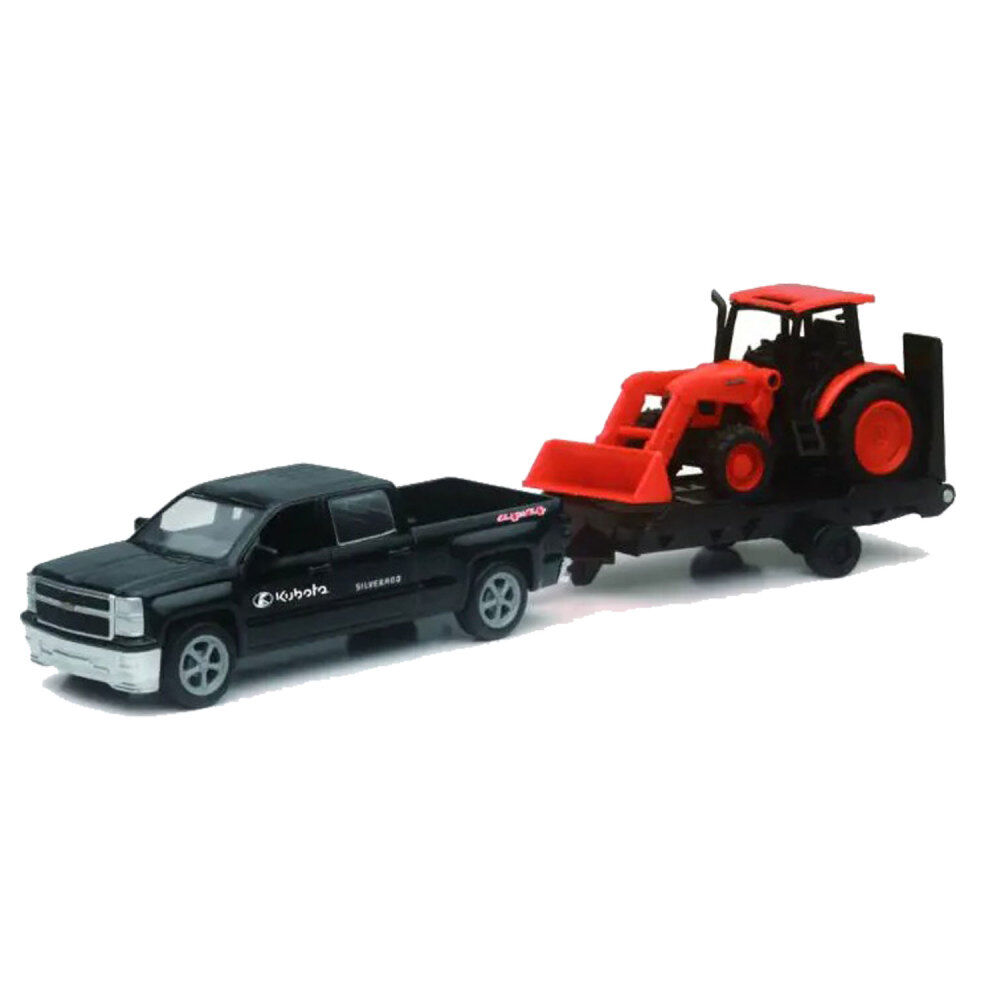 Kubota M5-111 1:64 Scale Miniature Toy Pull-Back Tractor Set with Truck, large image number 1