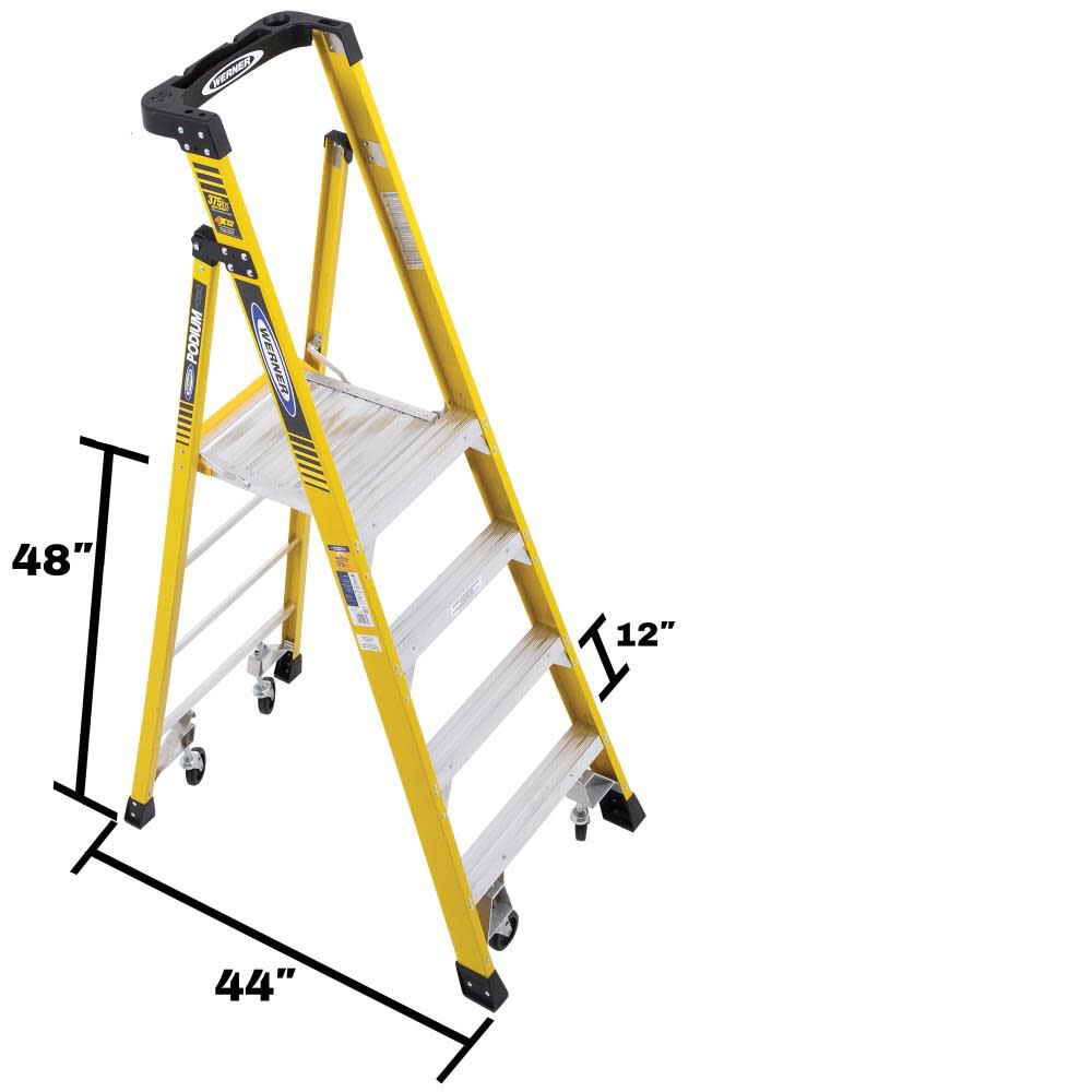 Werner Podium Fiberglass 375-lb Type IAA Platform Ladder, large image number 6