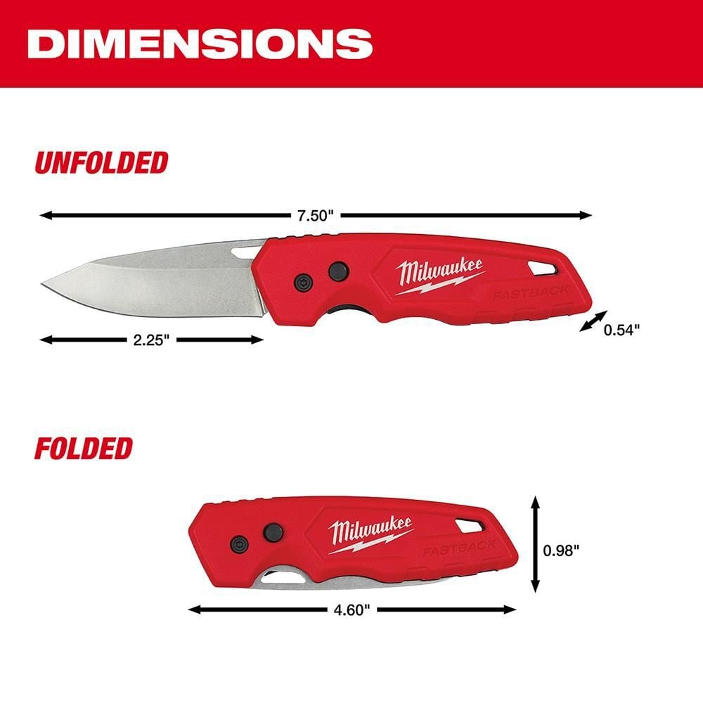 Milwaukee FASTBACK Folding Pocket Knife, large image number 3