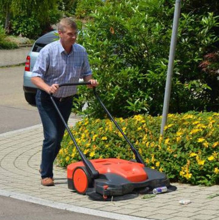 Haaga 38 inch Triple Brush Battery Powered Push Sweeper, large image number 6