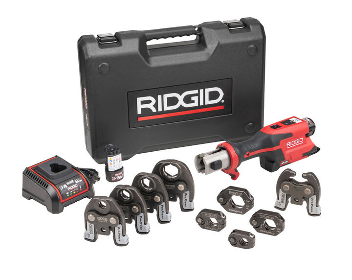 Ridgid RP 251 Press Tool Battery Kit with ProPress Rings & Jaws (1/2 Inch-1-1/4 Inch) and C1 Actuator