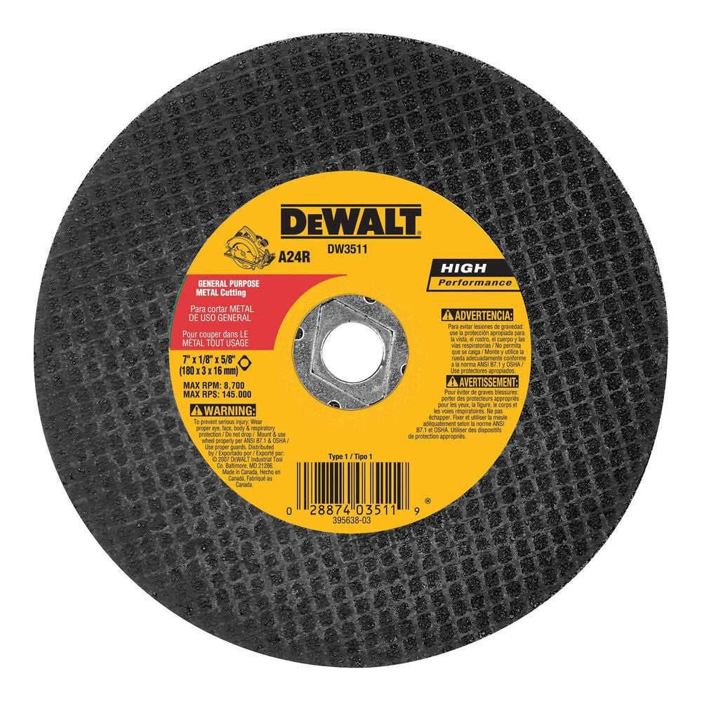 DEWALT 7-in x 1/8-in Abrasive Metal-Cutting Saw Blade, large image number 1