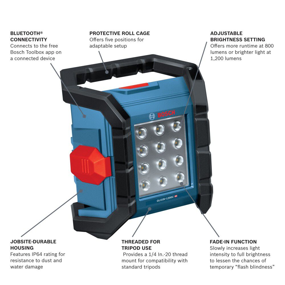 Bosch 18V Connected LED Floodlight (Bare Tool), large image number 2