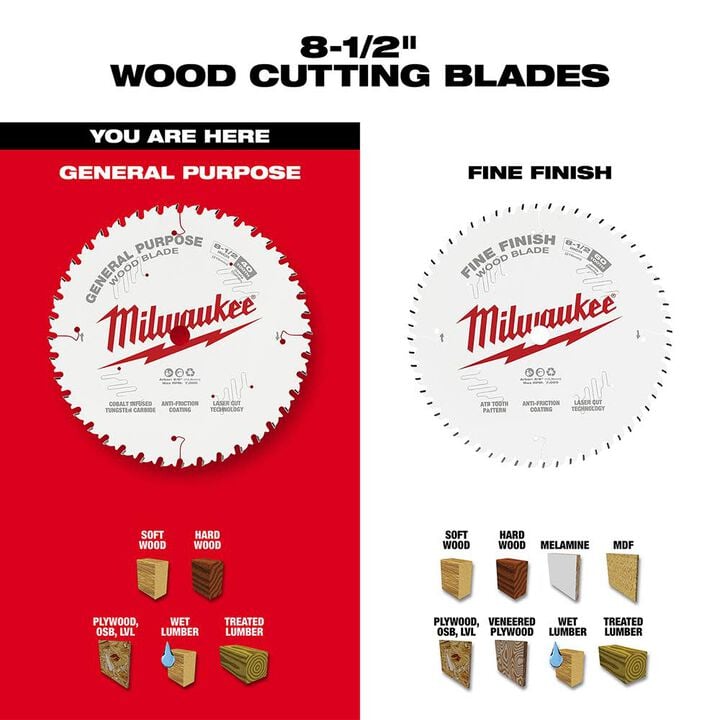 Milwaukee 8-1/2 in. 40T General Purpose Circular Saw Blade, large image number 4
