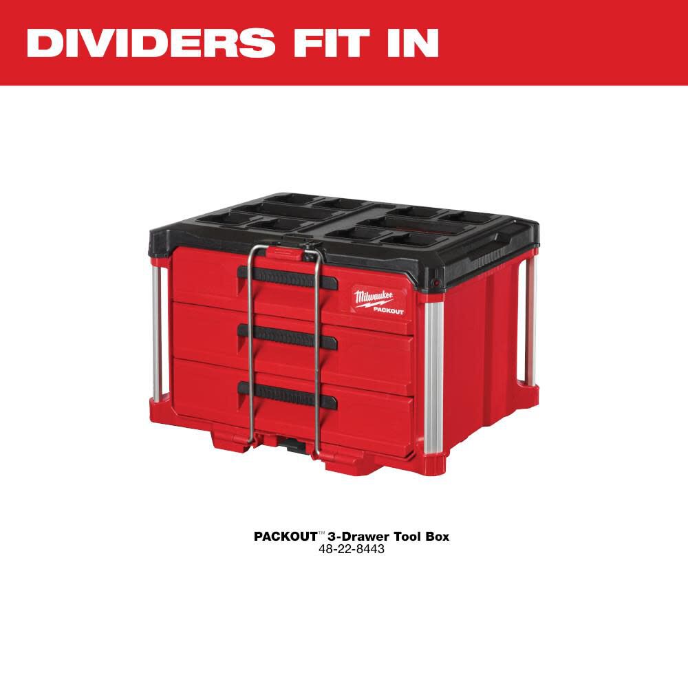 Milwaukee Drawer Dividers for PACKOUT 3-Drawer Tool Box, large image number 2