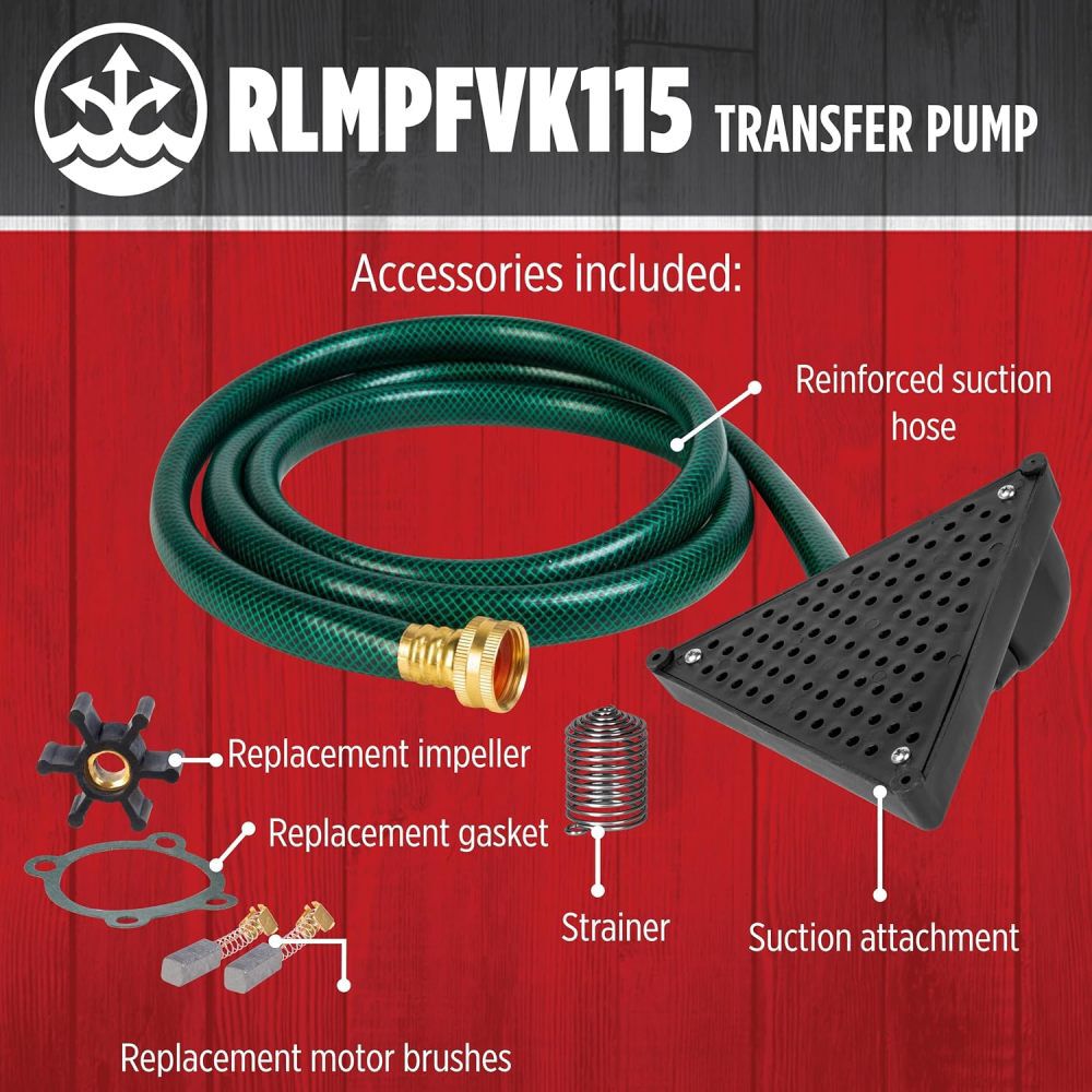 Red Lion 1/12HP 270 GPH Multi-Purpose Transfer Pump with Accessory Kit, large image number 5