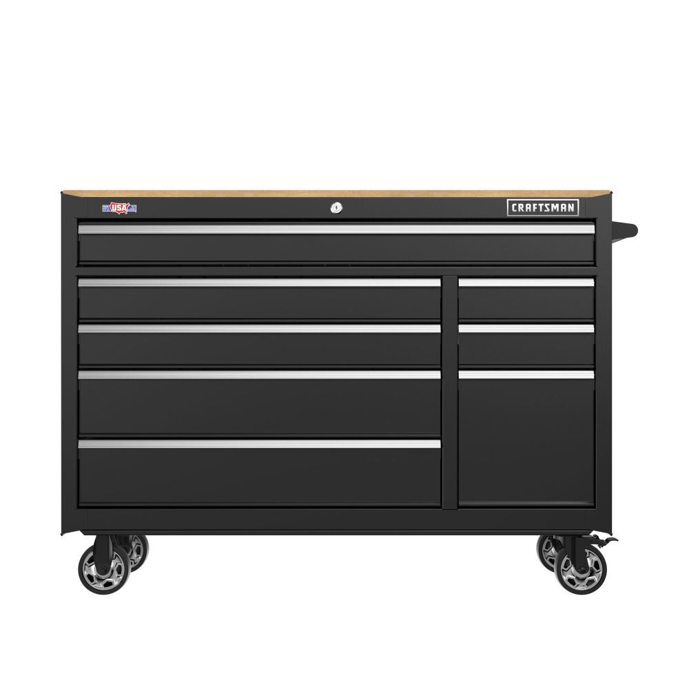 CRAFTSMAN S2000 Series 52 Inch Wide 8-Drawer Steel Rolling Workstation, Black, large image number 9