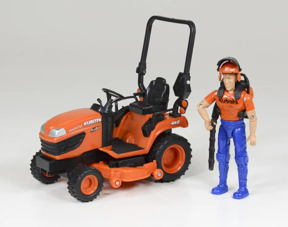 Kubota BX2670 1:18 Scale Miniature Toy Lawn Tractor Playset with Turf – 77700-10057