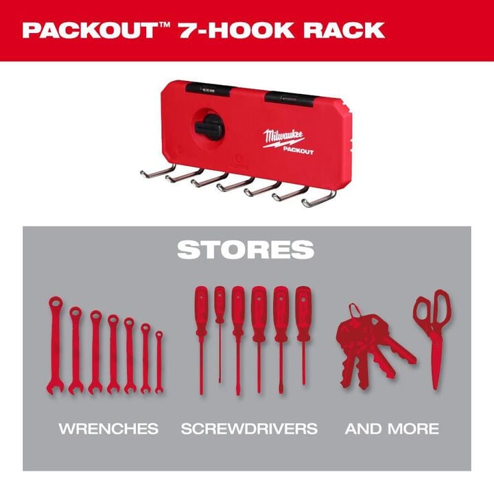 Milwaukee PACKOUT 7 Hook Rack, large image number 2