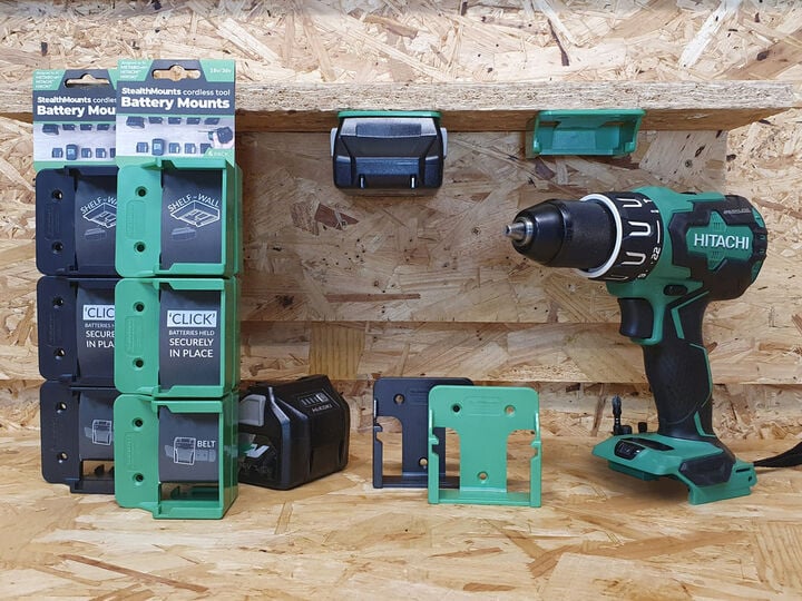 Stealthmounts Green Battery Mount For Metabo HPT Batteries 6pk, large image number 2