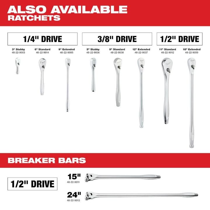 Milwaukee 25pc Ratchet and Socket Tool Set, large image number 11