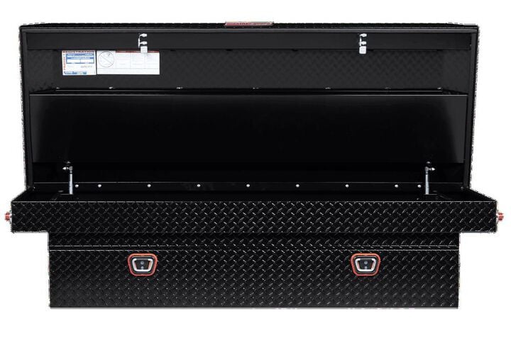 Weather Guard Saddle Truck Tool Box Aluminum Full Extra Wide Gloss Black, large image number 2