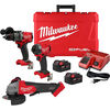 Milwaukee M18 FUEL 1/2 Inch Hammer Drill, 1/4 Inch Impact Driver & 4-1/2 Inch / 5 Inch Grinder Combo Kit Bundle, small image number 1