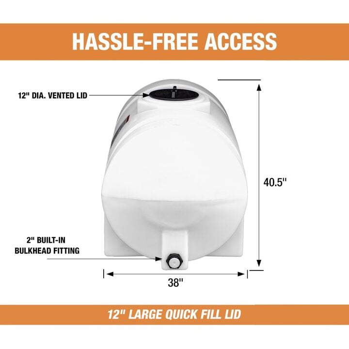 Buyers Products Company 325 Gallon Storage Tank with Legs - 72 Inch x 38 Inch x 39 Inch, large image number 3