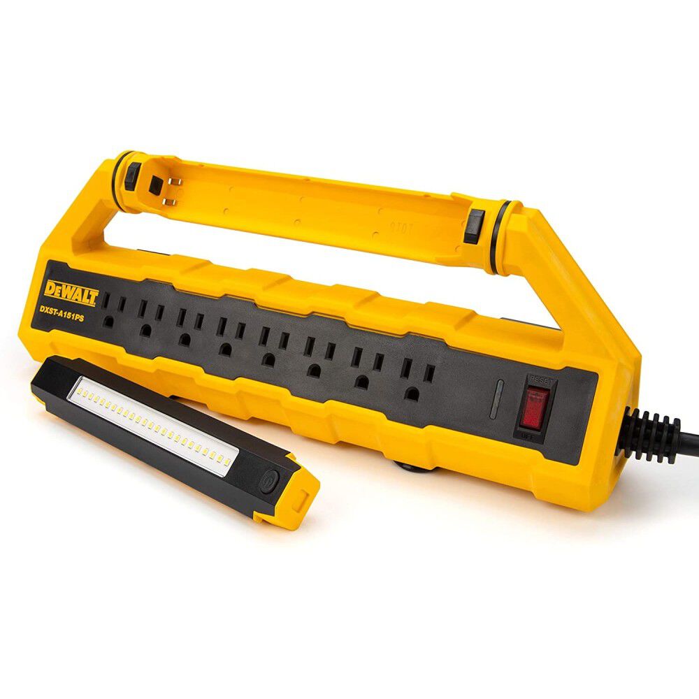 DEWALT 15A GCFI Power Station with Work Light Cord Minder Kit DXSTA151PS Acme Tools