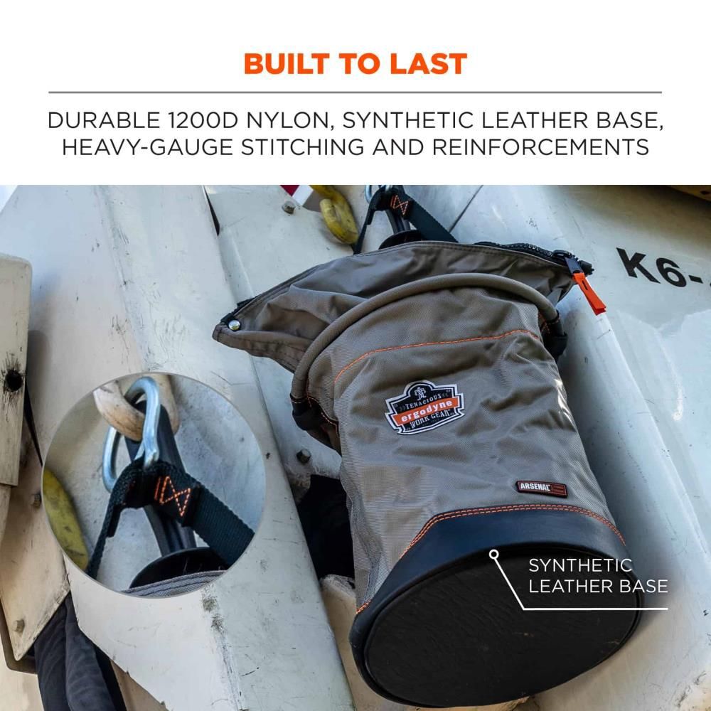 Ergodyne 5973 L Gray Hoist Bucket with D Rings, large image number 4