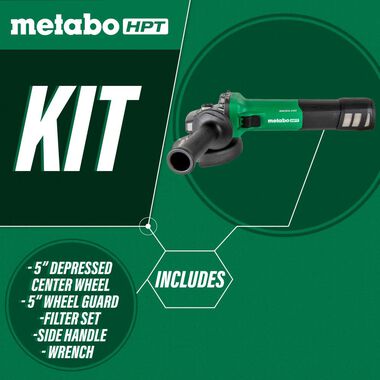 Metabo HPT 5in 12 Amp Variable Speed Angle Grinder, large image number 2