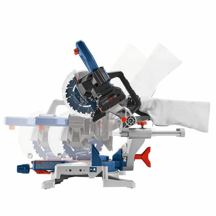 Bosch PROFACTOR 18V Surgeon Miter Saw Kit 7 1/4in Single Bevel Slide with CORE18V 8.0 Ah PROFACTOR Performance Battery, large image number 4
