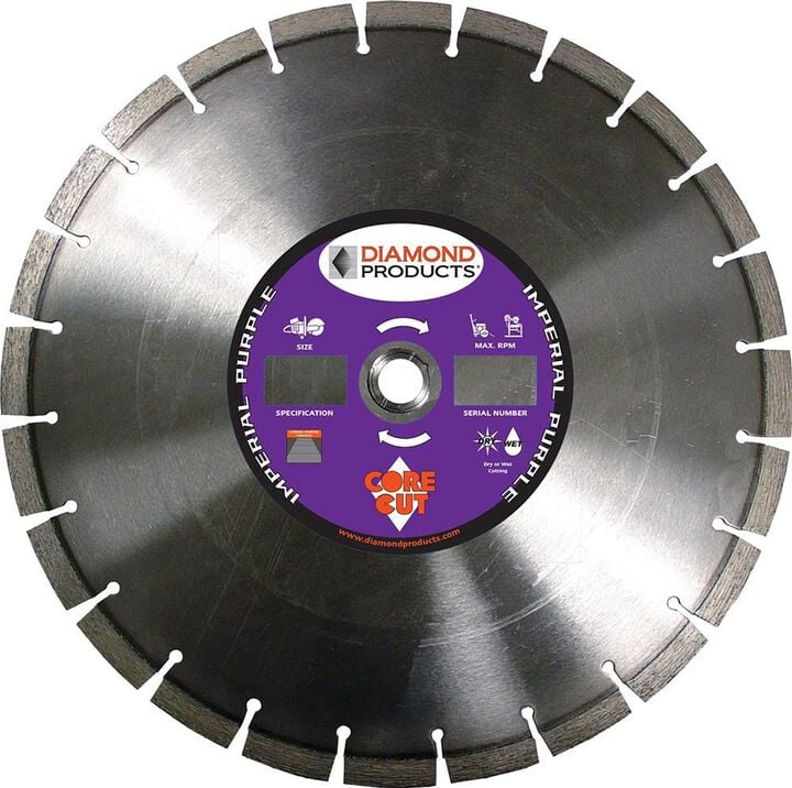 Diamond Products H8I Imperial Purple High Speed 14 Inch Segmented Rim Diamond Blade for General Purpose Concrete