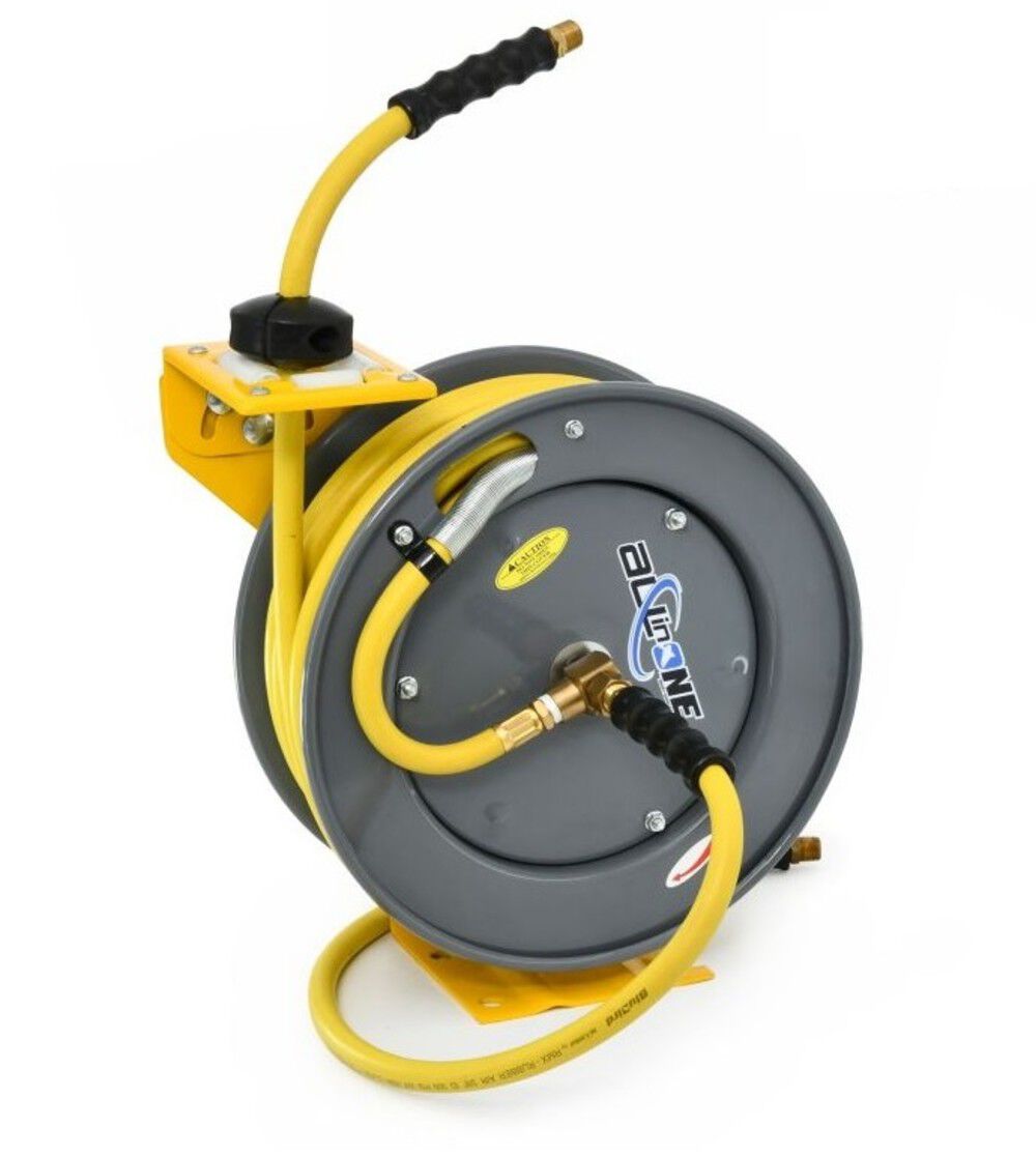 BluBird OilShield 3/8 Inch x 50 Ft. All-In-One Air Hose Reel Assembly – OSRHD3850-AIO