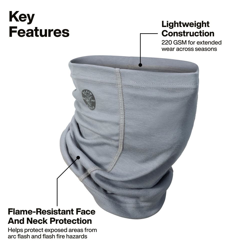 Klein Tools Flame-Resistant Neck Gaiter Gray, large image number 2