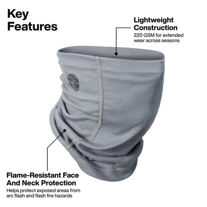 Klein Tools Flame-Resistant Neck Gaiter Gray, large image number 1