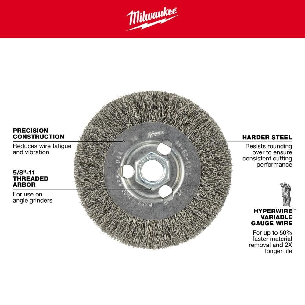 Milwaukee 4 in. Radial Crimped Wheel- Carbon Steel, large image number 3