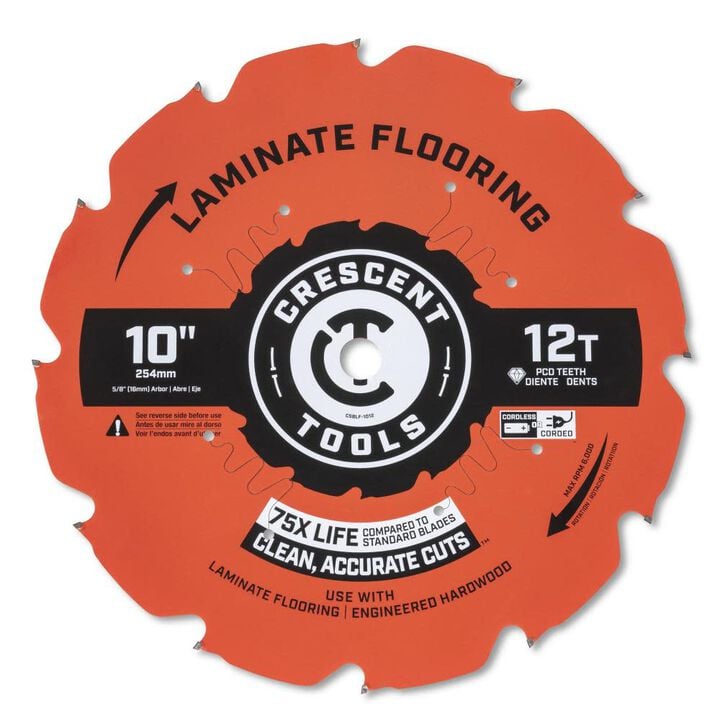 Crescent Circular Saw Blade 10in x 12 Tooth Laminate Flooring