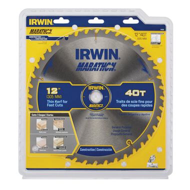 Irwin Tools Marathon Carbide Table / Miter Circular Blade 12in, large image number 4
