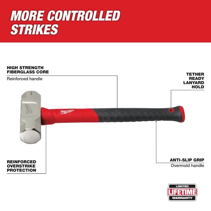 Milwaukee 4 lb Fiberglass Engineer Hammer, large image number 1
