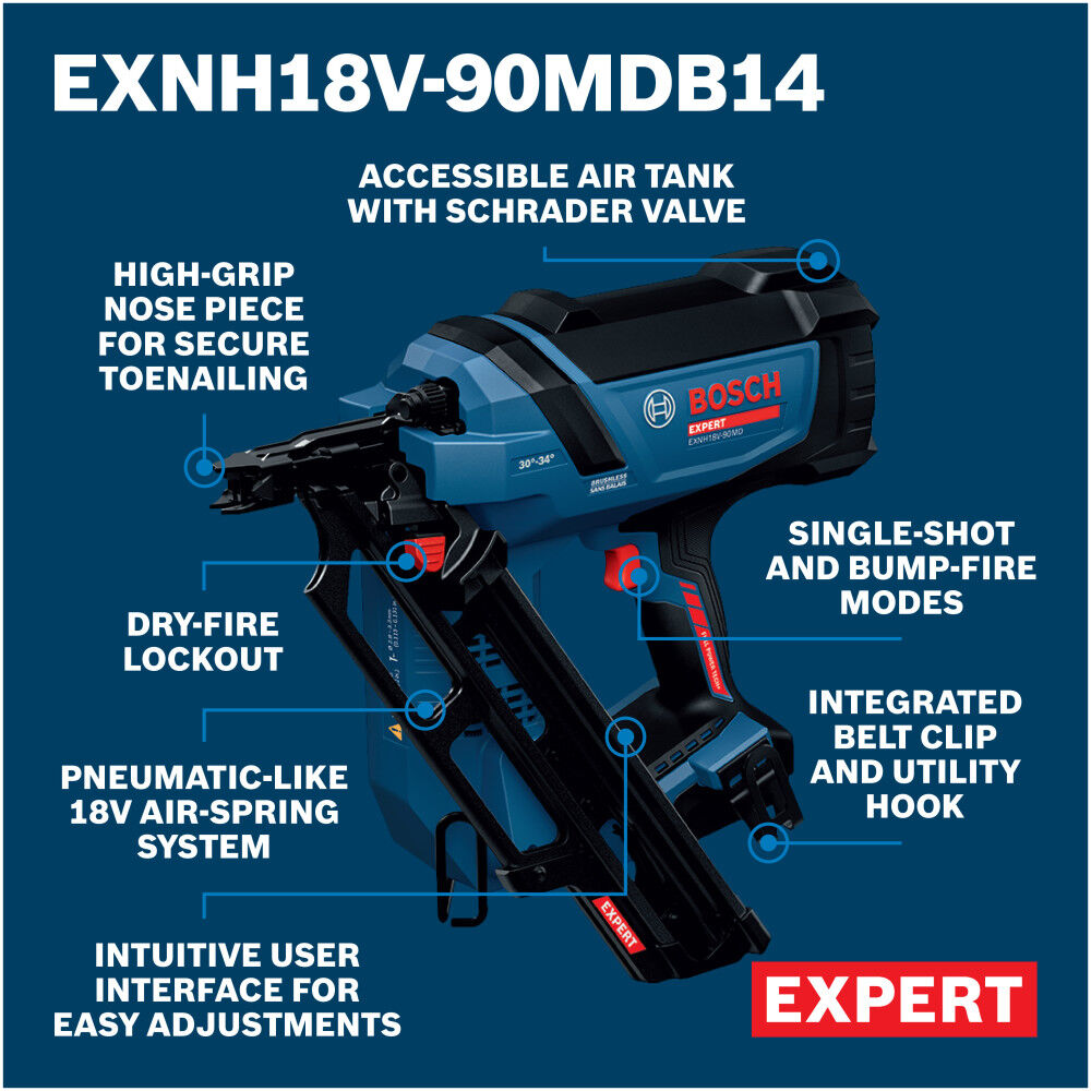 Bosch 18V EXPERT Framing Nailer Kit, large image number 2