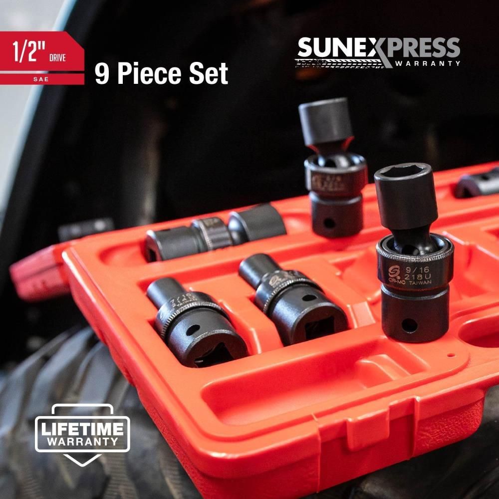 Sunex 9 pc. 1/2 In. Drive SAE Universal Impact Socket Set, large image number 2