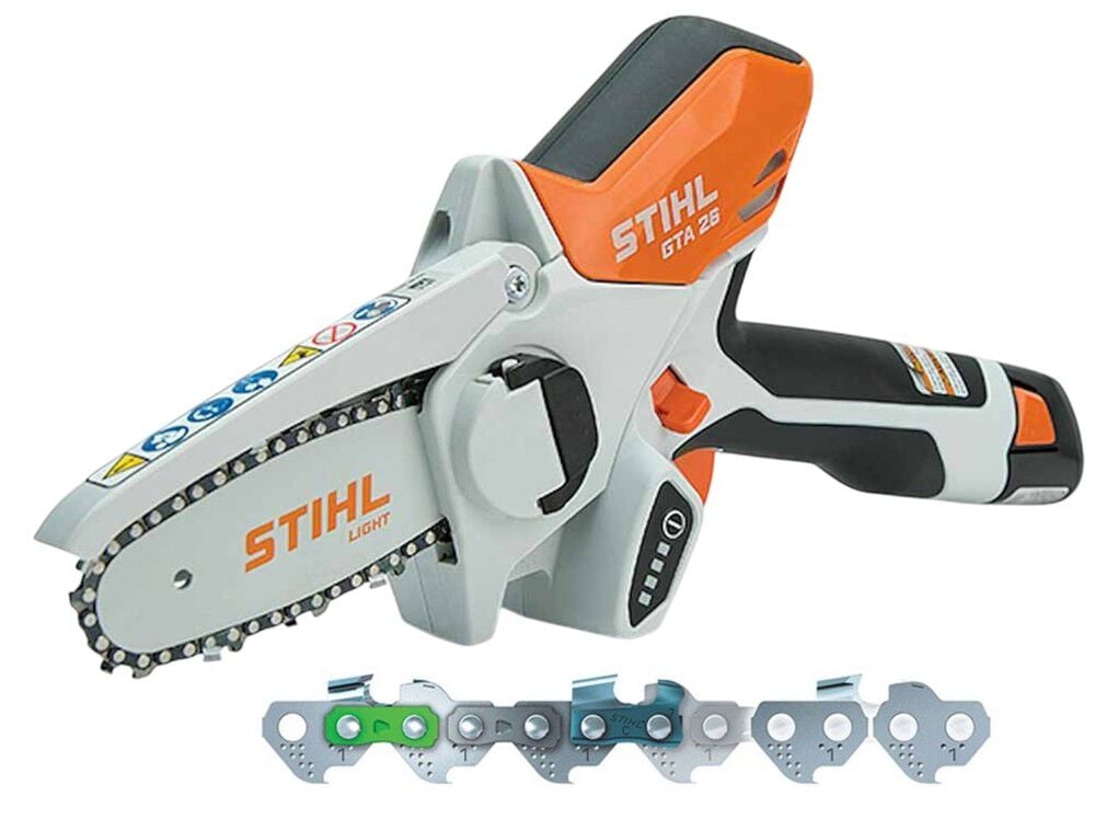 Stihl Garden Pruner with 10.8V Lithium-Ion Battery and Charger & Replacement Saw Chain Bundle, large image number 1