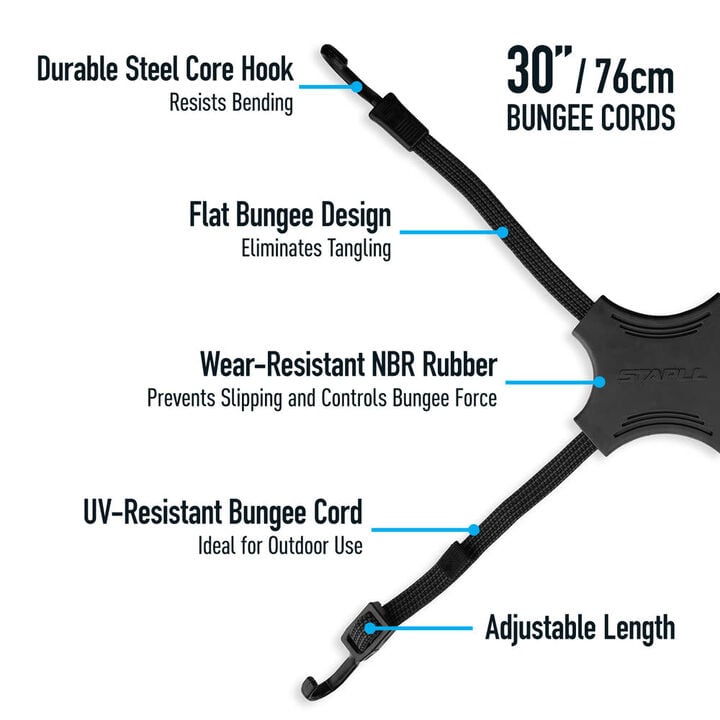 Tack Strap Stapll 30 Inch Bungee Style 4-Way Tack Strap, 2 Pieces, Red, large image number 7